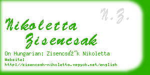 nikoletta zisencsak business card